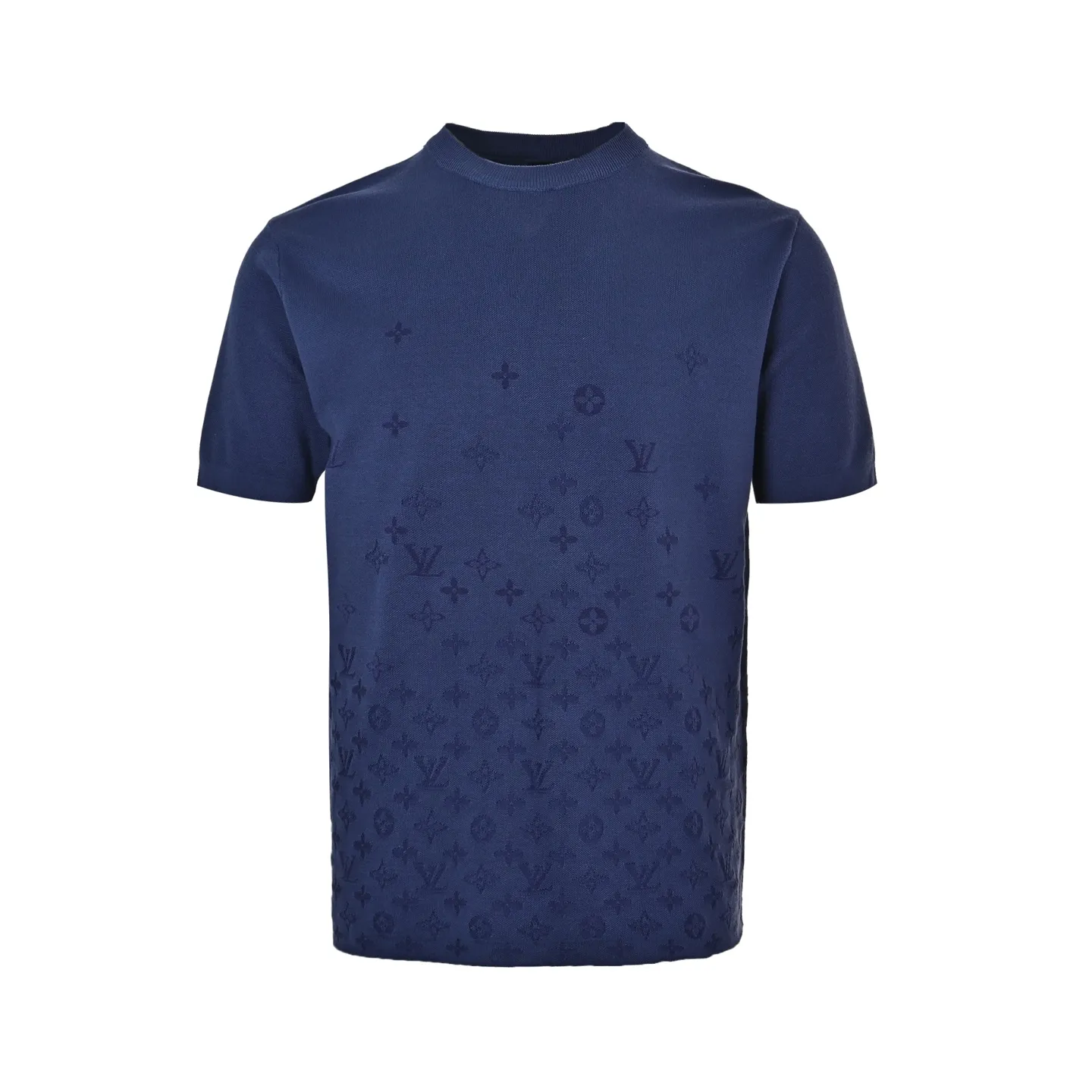 Louis Vuitton/Louis Vuitton 26ss gradient old flower jacquard knitted short sleeves